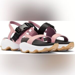 Sorel Kinetic Impact Sling Sandal, Eraser Pink & White, sz7 NIB